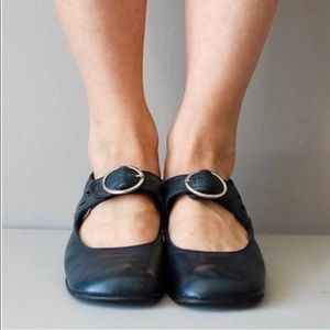 Mary Janes Black Low Heel Vintage Women Shoes